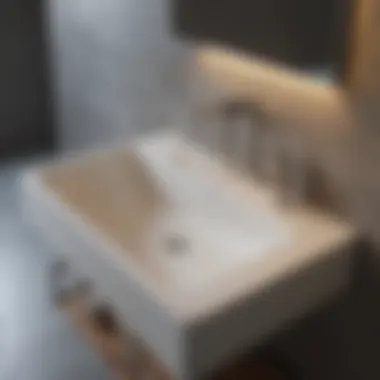 Infographic depicting the advantages of integrated sink vanities