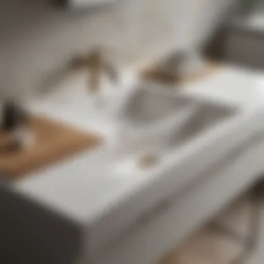 Close-up of high-quality materials used in integrated sink vanities