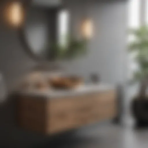 Modern Integrated Sink Vanity A stylish integrated sink bathroom vanity showcasing modern design