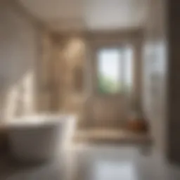 Elegant walk-in shower integrated with a sleek bathtub