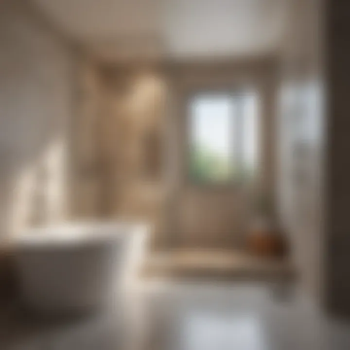 Elegant walk-in shower integrated with a sleek bathtub