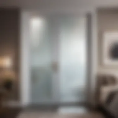 Contemporary Elegance in Glass Bedroom Door Sleek and modern glass bedroom door with frosted design