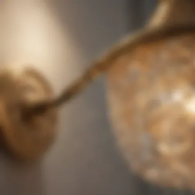Artistry of Gold Light Fixture Detailing Close-up of intricate design on a gold light fixture