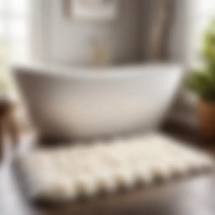 Luxurious Fluffy Bathroom Rug Set in Ivory Elegance