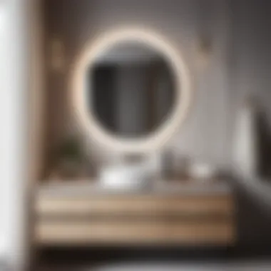 Scandinavian minimalistic vanity in Japandi bathroom