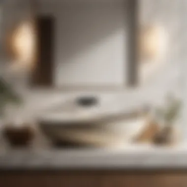 Natural stone elements in Japandi bathroom design