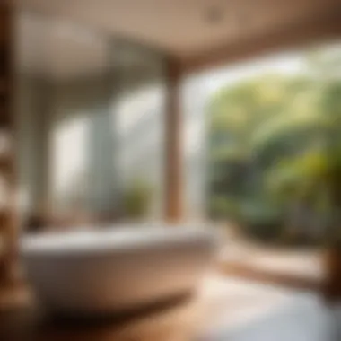 Serenity in Natural Light Natural light-filled Japanese bathroom with sliding doors