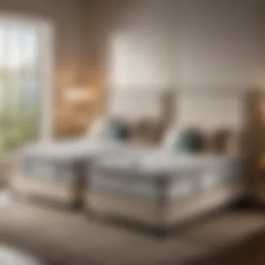 Illustration showcasing the comfort levels of a king-sized mattress compared to two separate twin beds