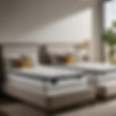 Detailed comparison of dimensions between a king mattress and two twin mattresses