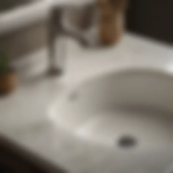 Close-up of Kohler Tahoe sink material and finish
