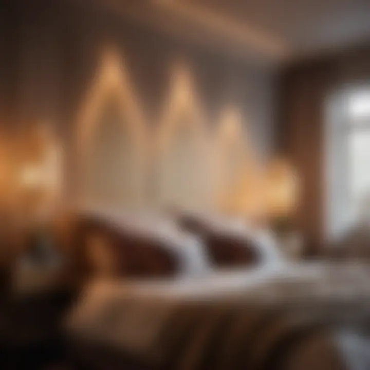 Romantic Bedroom Setting Lantern lights creating a romantic ambiance in bedroom