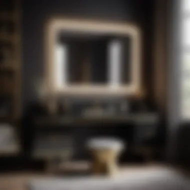 Modern minimalist bedroom vanity in sleek black