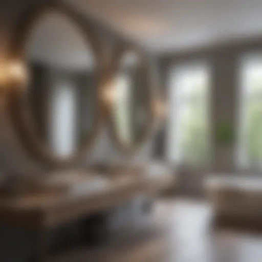 Enhancing Brightness with Large Mirrors Elegant bathroom showcasing a large mirror reflecting natural light