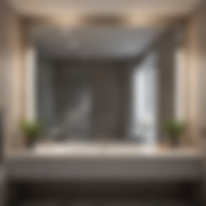 Serene bathroom atmosphere enhanced by strategically placed large mirror