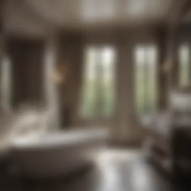 Stylish bathtub integrated with elegant bathroom decor