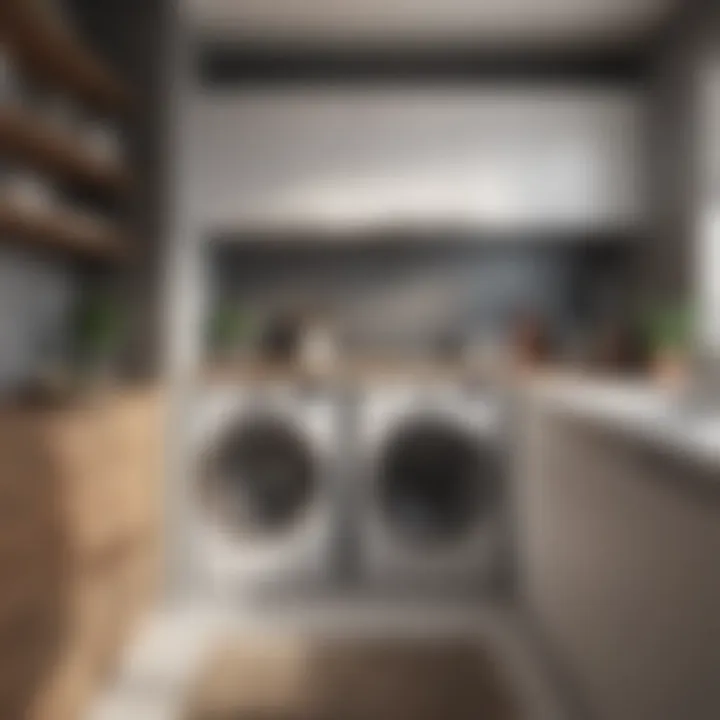 Modern Elegance in Small Laundry Spaces Stylish compact laundry room with modern appliances