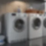 Illustration of a mobile app interface showcasing laundry tracking features