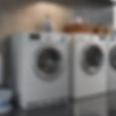 Illustration of a mobile app interface showcasing laundry tracking features