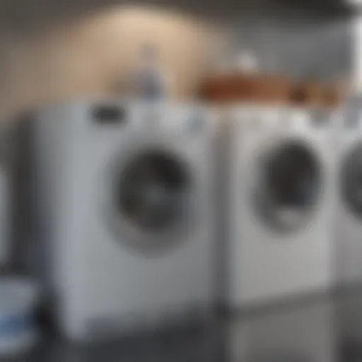Illustration of a mobile app interface showcasing laundry tracking features