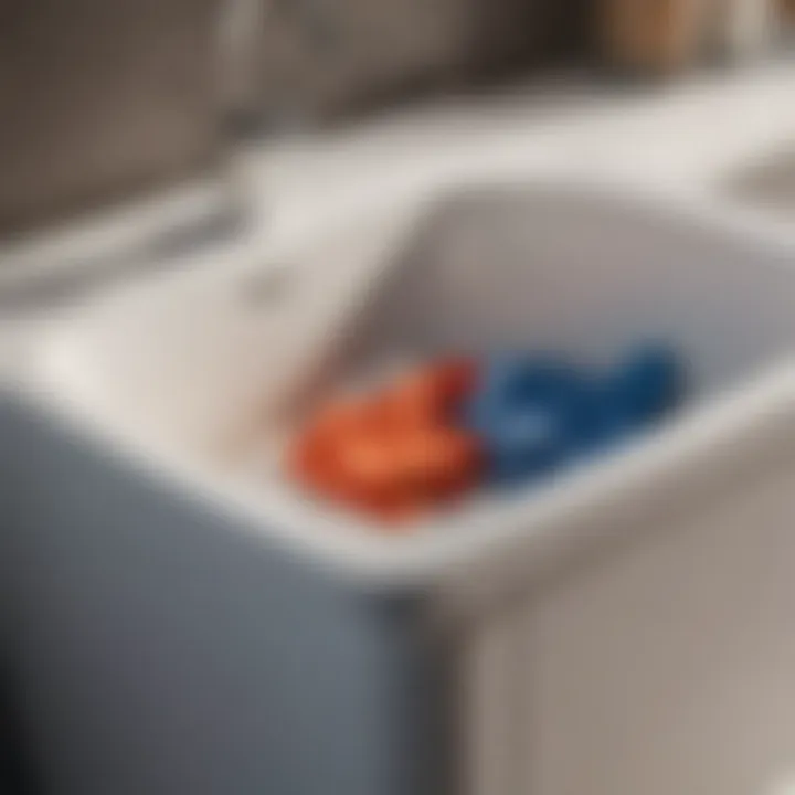 Detailed View of Material Composition and Features Close-up of a laundry tub highlighting material selection and features