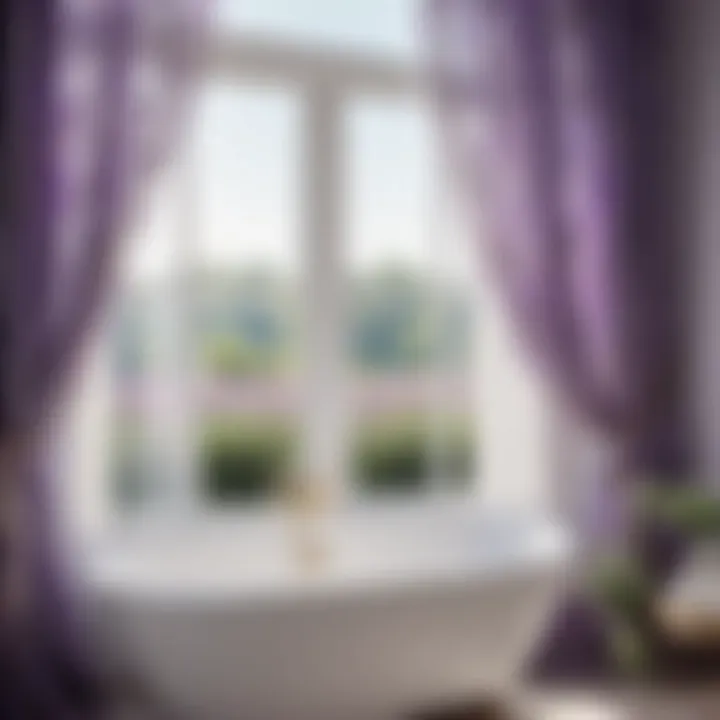 Elegant Lavender Botanical Print Elegant Lavender Botanical Print Window Curtain