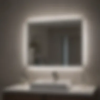 Illuminating Quality of LED Bathroom Vanity Mirror Close-up of LED light quality in a vanity mirror