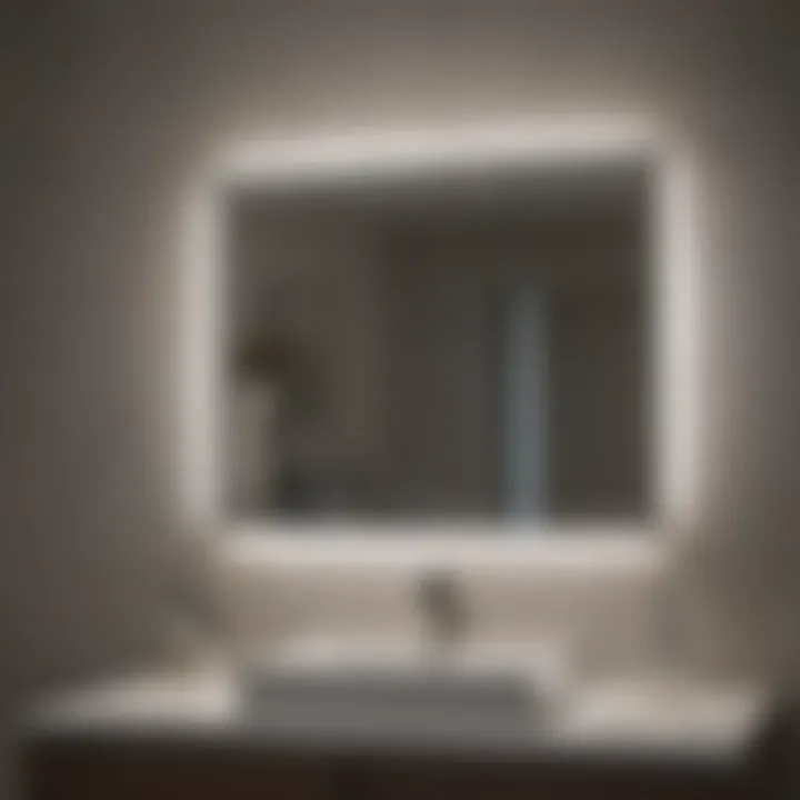 Illuminating Quality of LED Bathroom Vanity Mirror Close-up of LED light quality in a vanity mirror