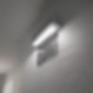 Close-up view of LED bathroom vent highlighting illumination quality
