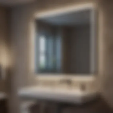 Elegant bathroom featuring a stylish LED lighted mirror