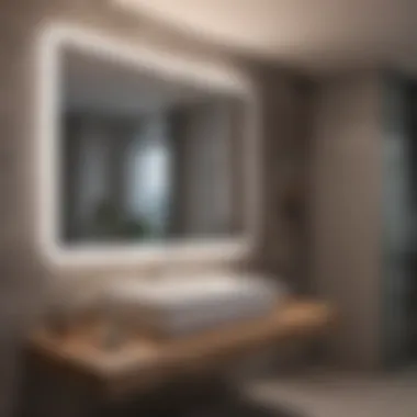 Installation of LED Touch Bathroom Mirror Installation of an LED touch bathroom mirror in a modern setting