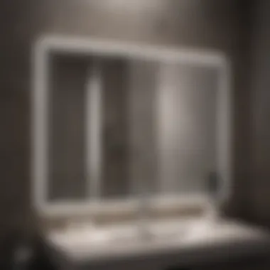 Advanced Touch Controls of LED Bathroom Mirror Close-up of LED touch controls showcasing advanced technology