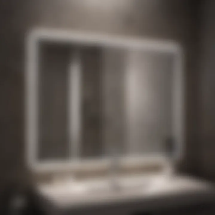 Advanced Touch Controls of LED Bathroom Mirror Close-up of LED touch controls showcasing advanced technology