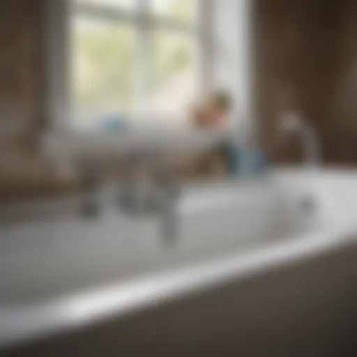 Essential Tools for Bathtub Leveling Tools required for bathtub leveling including spirit level, shims, and wrench.
