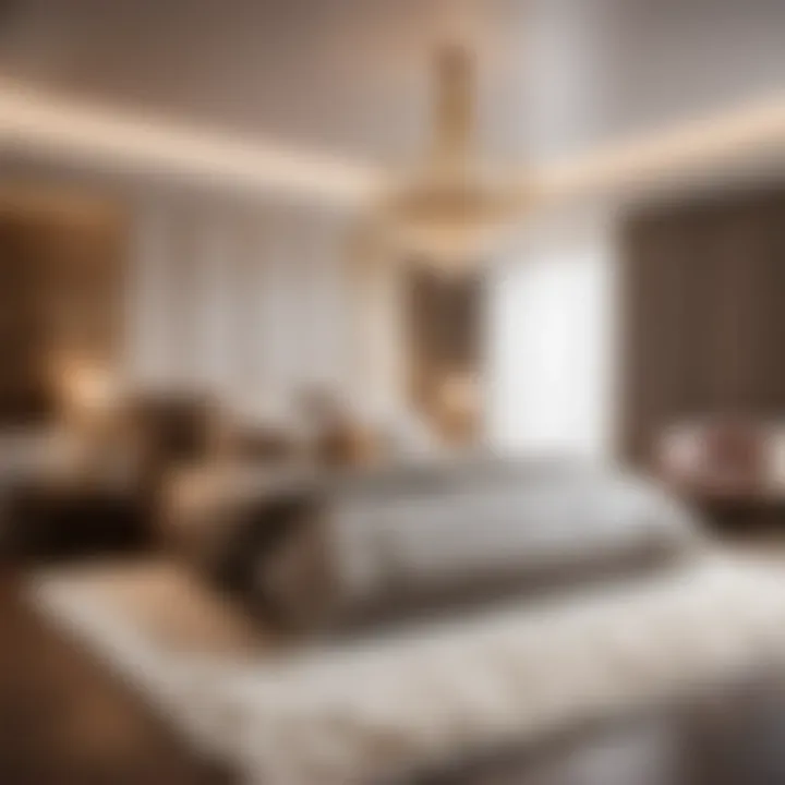Elegant Light Rug in Bedroom