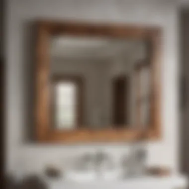 Live Edge Bathroom Mirror with Walnut Wood Frame