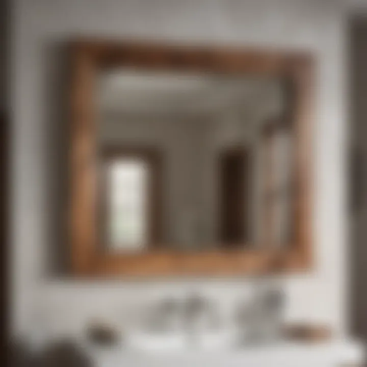 Live Edge Bathroom Mirror with Walnut Wood Frame