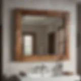 Walnut Elegance Live Edge Bathroom Mirror with Walnut Wood Frame