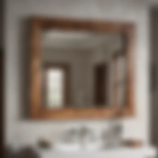 Walnut Elegance Live Edge Bathroom Mirror with Walnut Wood Frame