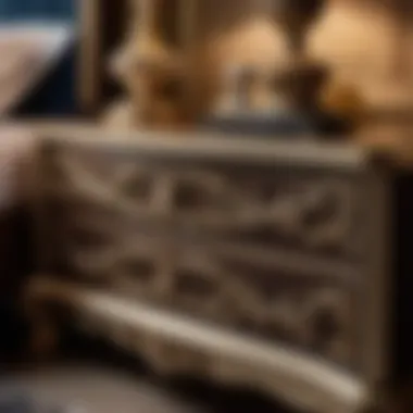 Elegance in Every Detail: Ludlow Nightstand Detail of intricate design on Ludlow nightstand