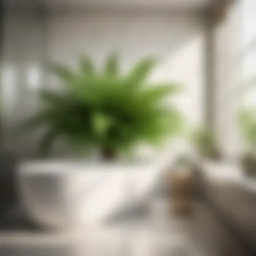 Lush Fern Plant in Bathroom