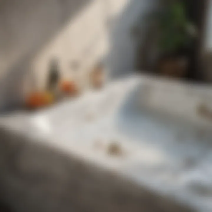 Luxurious acrylic bathtub tray in marble finish