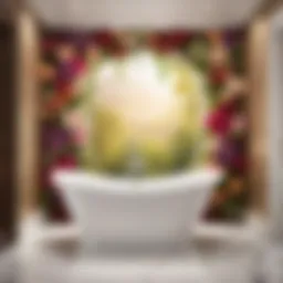 Elegant 72-inch alcove bathtub with intricate floral design