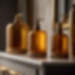 Luxurious Amber Glass Containers for Apothecary Bathroom Set