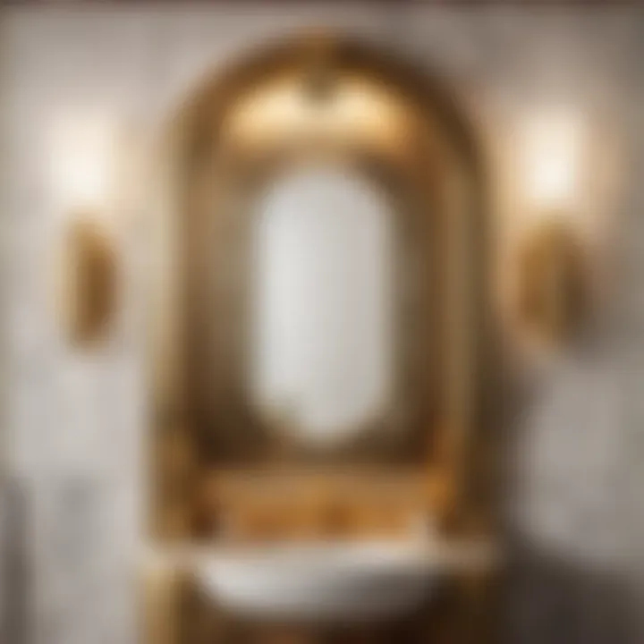 Opulent Gold Accent in Art Deco Style Luxurious Art Deco Bathroom Medicine Cabinet in Gold Finish