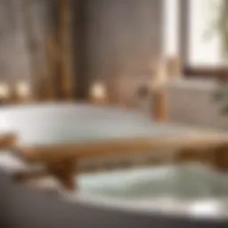 Luxurious Bamboo Over the Bathtub Caddy