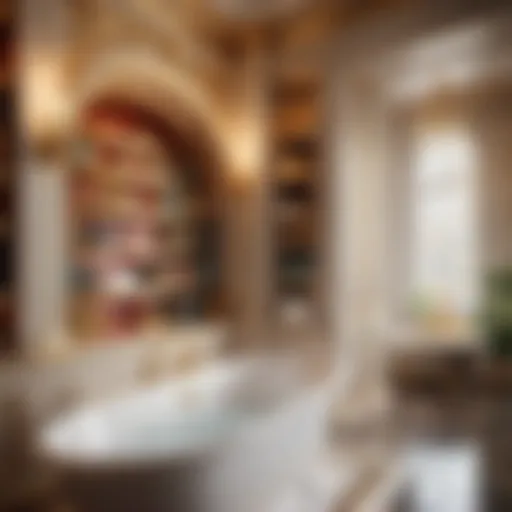 Luxurious Bath Bookshelf Design