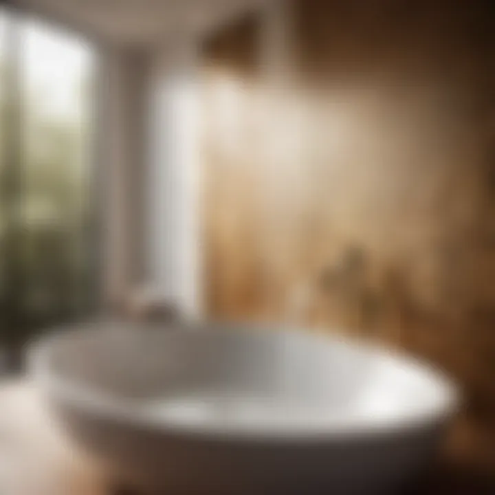 Modern bath faucet with shower diverter in luxurious setting