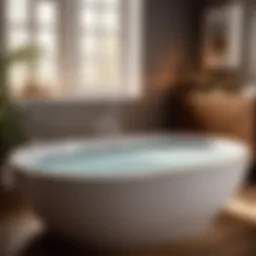 Elegant bath salt crystals in a luxurious bathtub