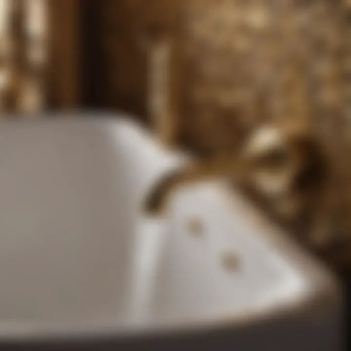 Intricate design of a ball rod used in a luxurious bathroom setup