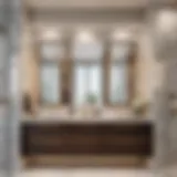 Elegance in Simplicity: Marble Accented Cabinet Luxurious Bathroom Cabinet with Marble Countertop